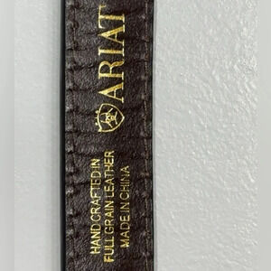 ARIAT MEN COWBOY/WESTERN BROWN BELT 711051 HANDCRAFTED FULL GRAIN LEATHER 28/70